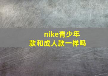 nike青少年款和成人款一样吗