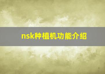 nsk种植机功能介绍