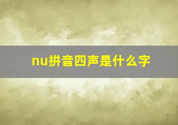 nu拼音四声是什么字