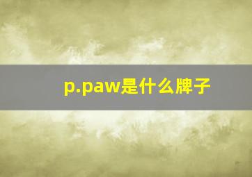 p.paw是什么牌子