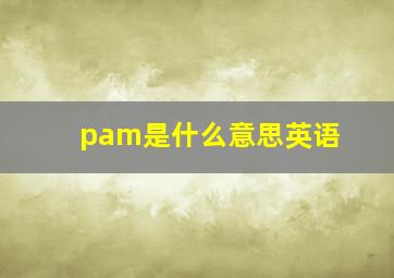 pam是什么意思英语