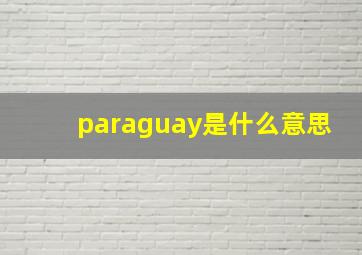 paraguay是什么意思