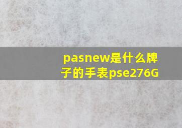 pasnew是什么牌子的手表pse276G