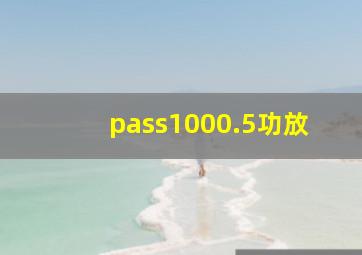 pass1000.5功放