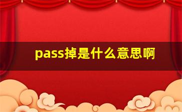 pass掉是什么意思啊