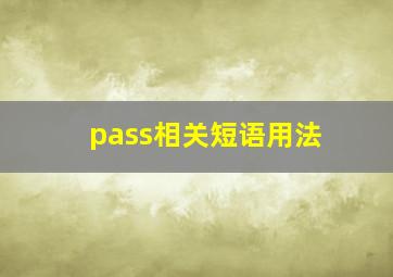 pass相关短语用法