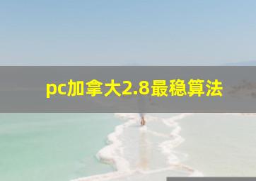 pc加拿大2.8最稳算法