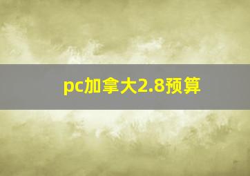 pc加拿大2.8预算