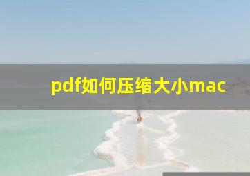 pdf如何压缩大小mac