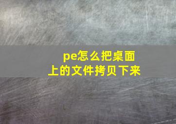 pe怎么把桌面上的文件拷贝下来