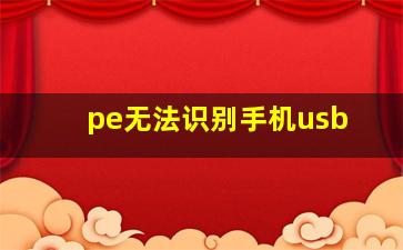 pe无法识别手机usb