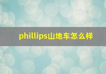 phillips山地车怎么样