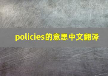 policies的意思中文翻译