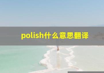 polish什么意思翻译