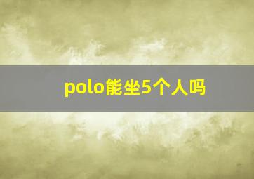 polo能坐5个人吗