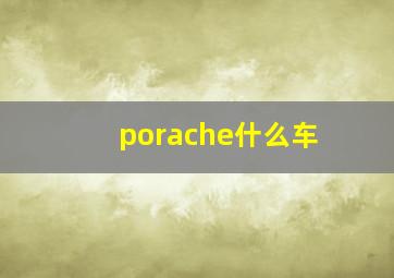 porache什么车