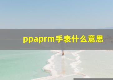 ppaprm手表什么意思