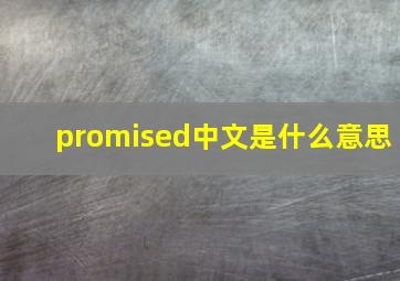 promised中文是什么意思