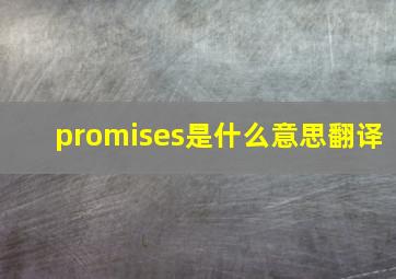 promises是什么意思翻译