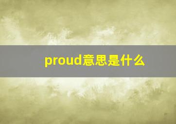 proud意思是什么