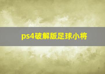 ps4破解版足球小将