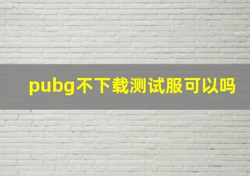 pubg不下载测试服可以吗