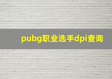 pubg职业选手dpi查询