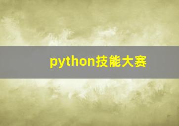 python技能大赛