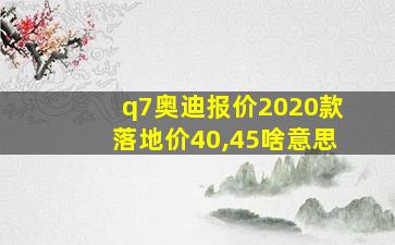 q7奥迪报价2020款落地价40,45啥意思