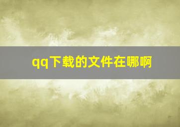 qq下载的文件在哪啊