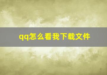 qq怎么看我下载文件