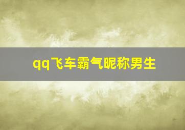 qq飞车霸气昵称男生