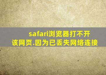 safari浏览器打不开该网页.因为已丢失网络连接