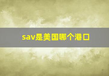 sav是美国哪个港口