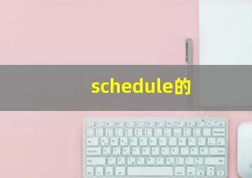 schedule的