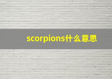 scorpions什么意思