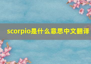 scorpio是什么意思中文翻译