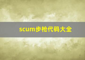 scum步枪代码大全