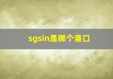 sgsin是哪个港口