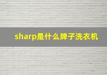 sharp是什么牌子洗衣机