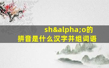 shαo的拼音是什么汉字并组词语