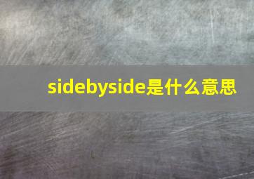 sidebyside是什么意思