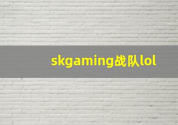 skgaming战队lol