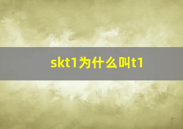 skt1为什么叫t1