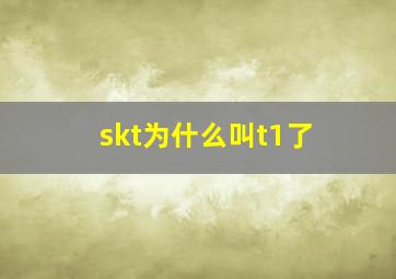 skt为什么叫t1了