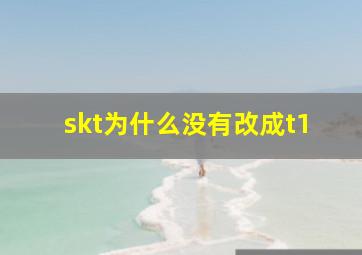 skt为什么没有改成t1