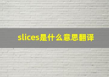 slices是什么意思翻译