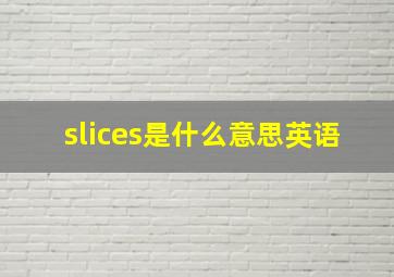 slices是什么意思英语