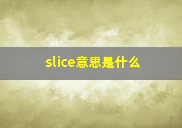 slice意思是什么