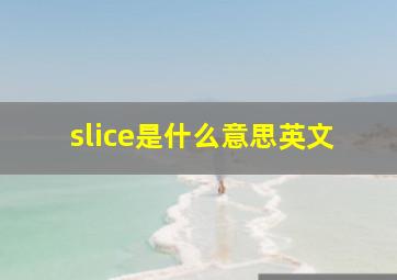 slice是什么意思英文